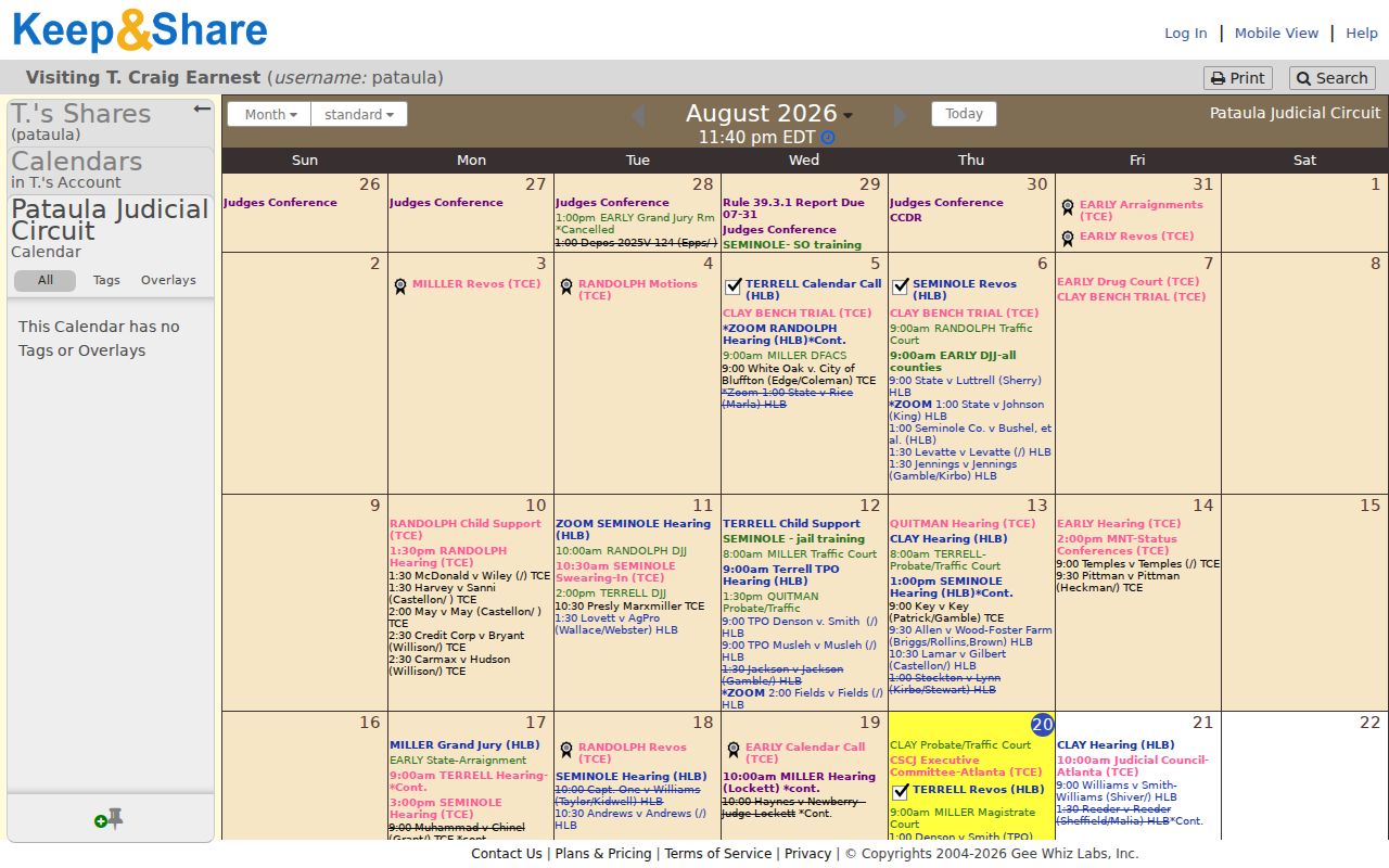 Clay County Court Dates Pataula calendar controls