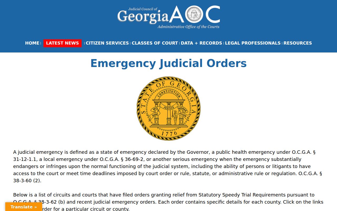 Clay County Court Dates emergency order listing
