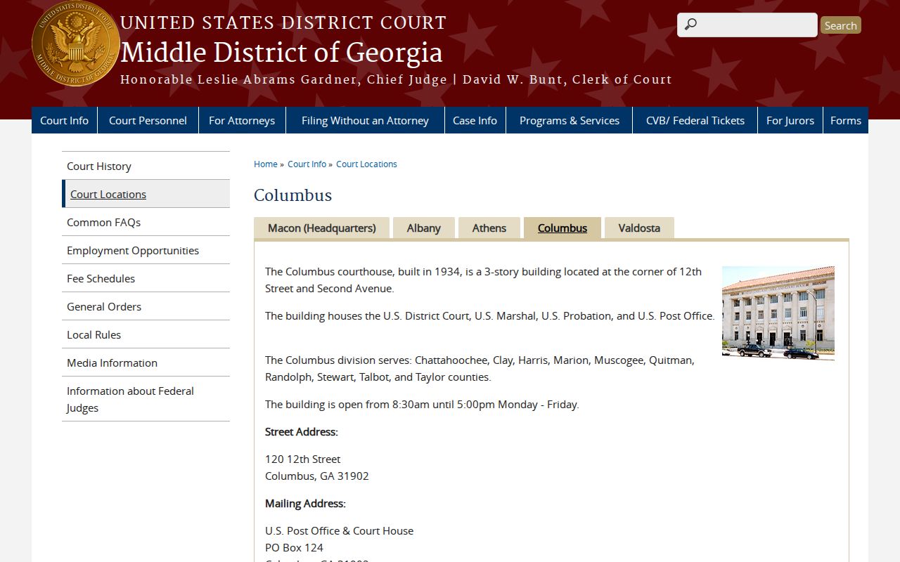 Clay County Court Records Middle District of Georgia Columbus office