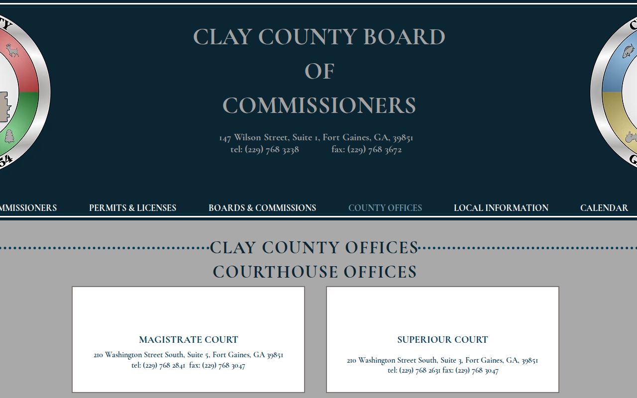 Clay County court docket office directory